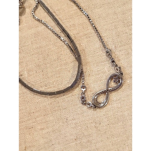Bolo Bracelet Infinity Multi CZ Charm & Box link Row Bracelet Bracelets Lot of 2 - Picture 5 of 7
